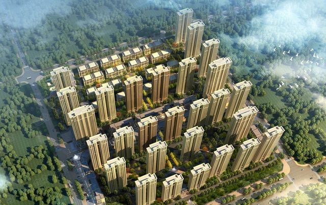 世茂翡翠首府是一座集高层和别墅为一体的大型小区,前面是独栋和错层