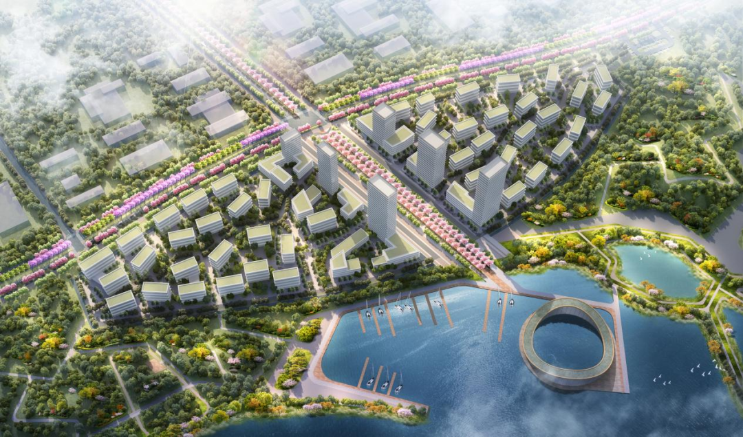 光谷科学岛内环岛道路局部效果图