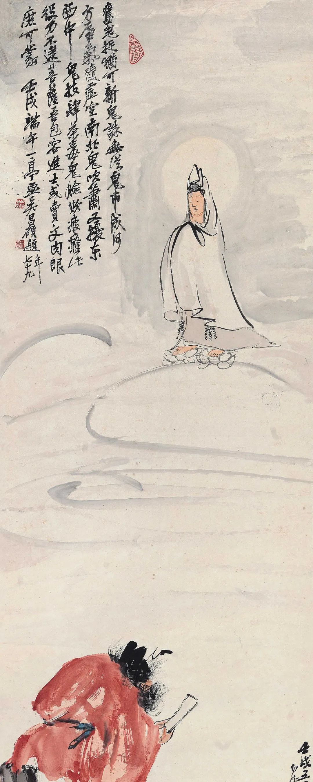 张大千王一亭太能吴昌硕较纯齐白石更纯