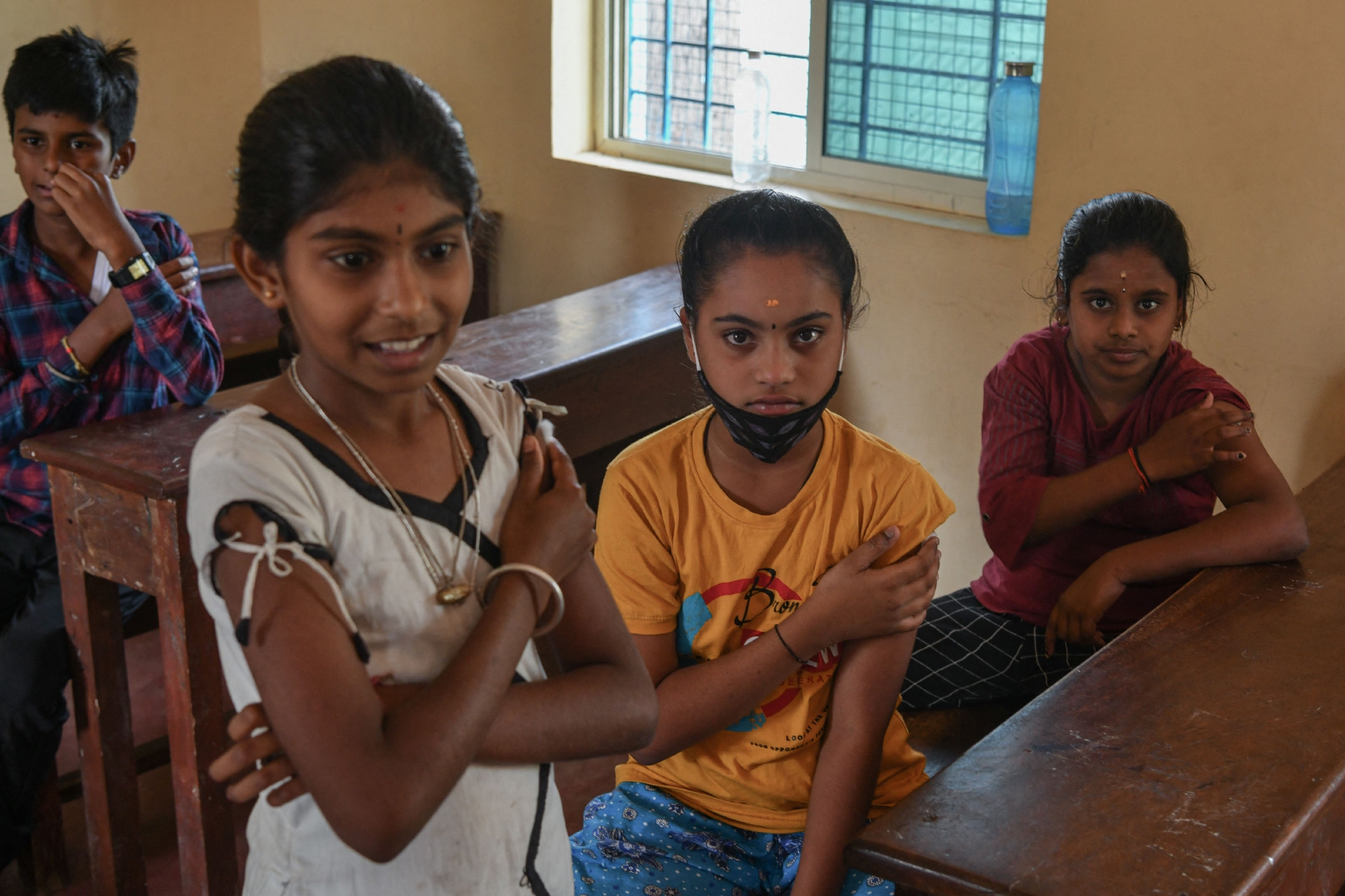 印度儿童接种新冠疫苗