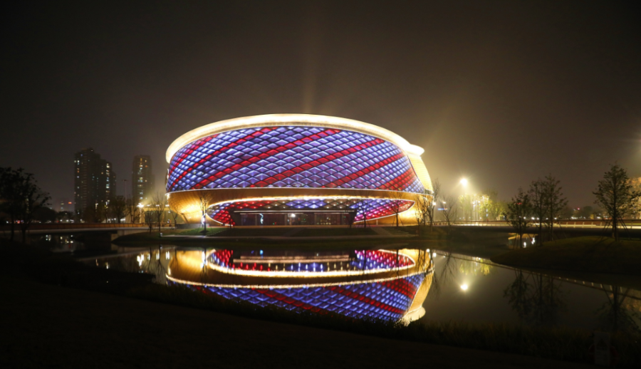 绝美夜景大片来袭运河体育公园华灯初上