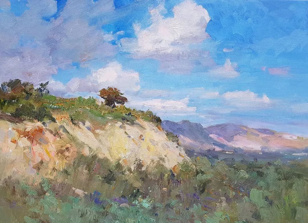 塔莱贝克·穆瑟曼库洛夫的风景油画,生动明亮,充满了光!