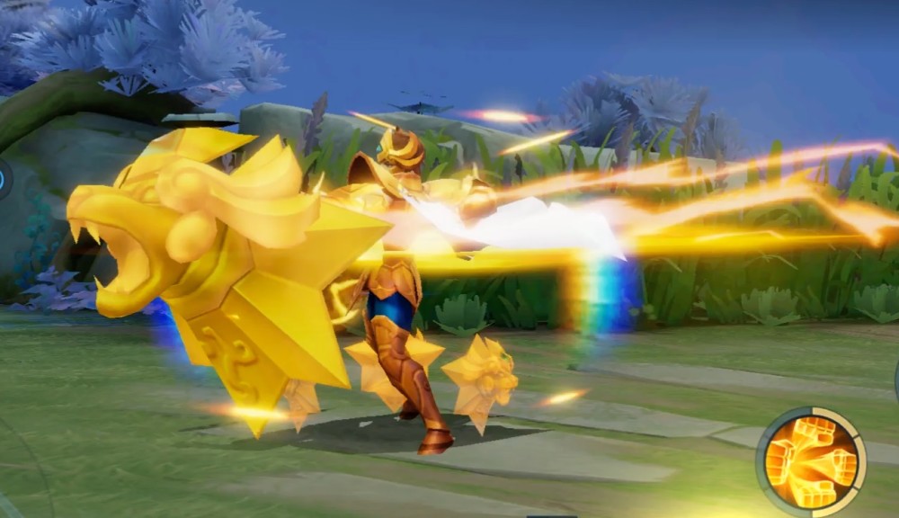 王者荣耀达摩黄金狮子座有狮子座的特效感觉更加细节