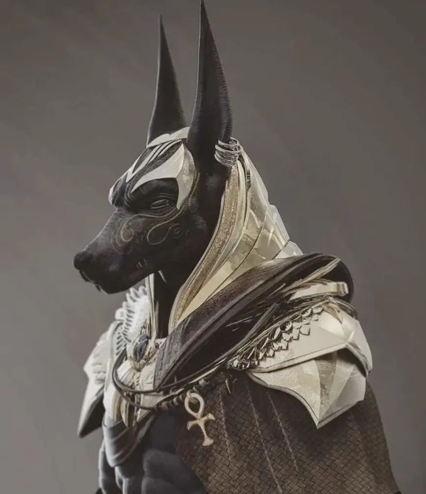 狮子上半身,河马下半身,而后者阿努比斯作为死神也是一个"狗头人"的