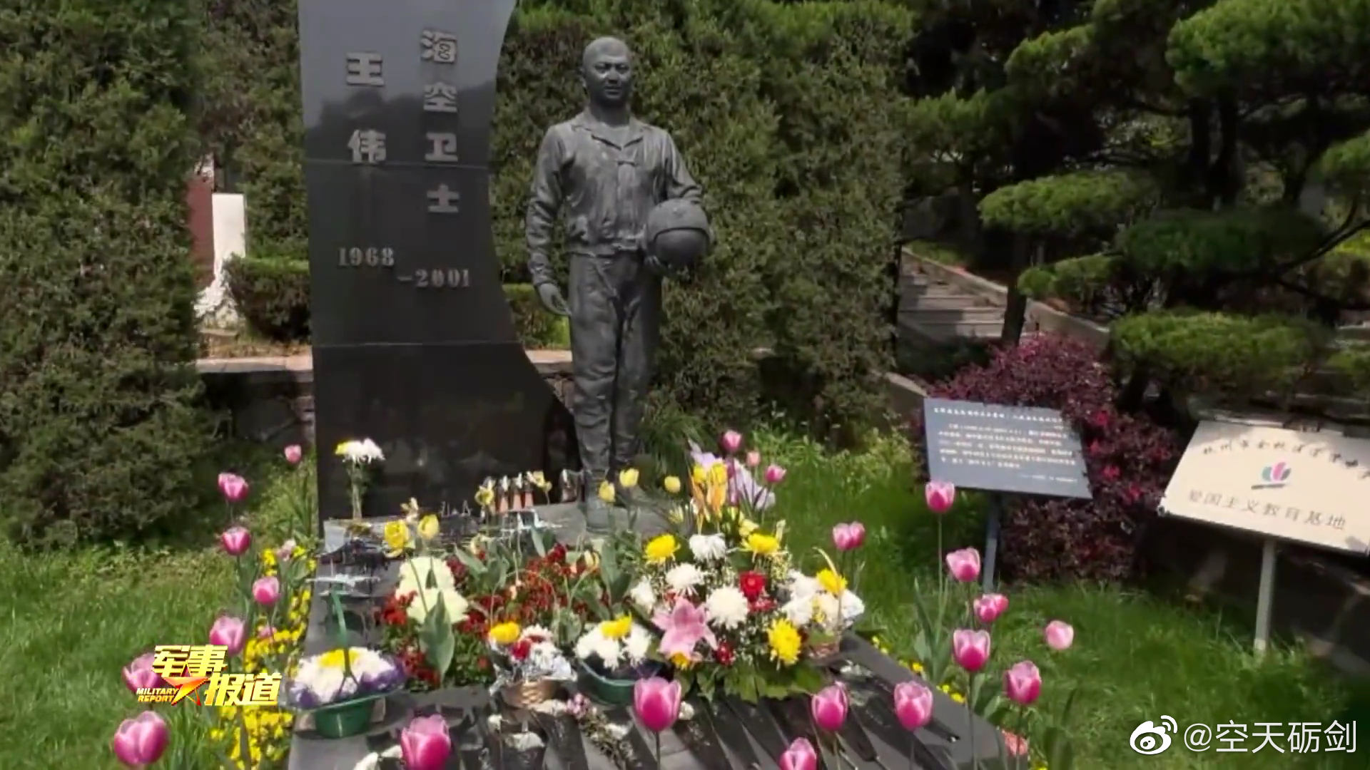 海空卫士王伟烈士墓前摆满了鲜花和模型|卫士王伟_新浪新闻