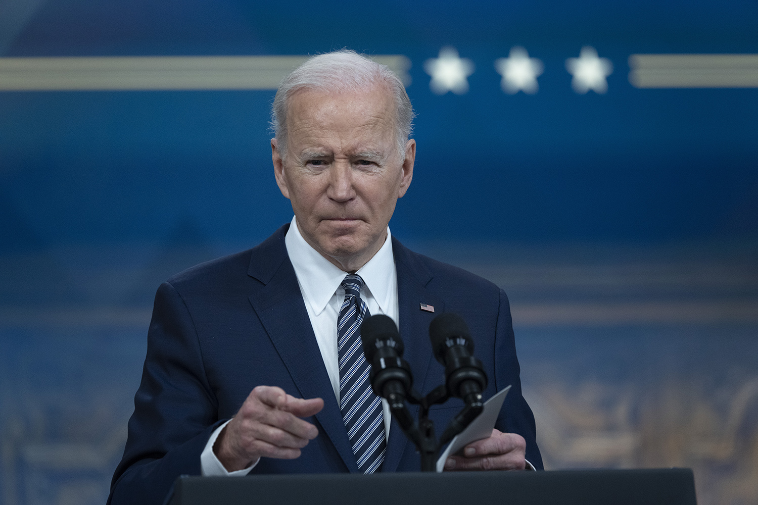 拜登发表电视讲话 图自澎湃影像