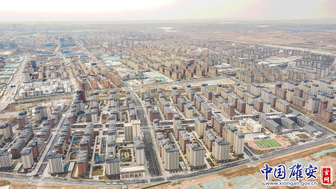 这是2022年3月21日拍摄的容东片区安置房及配套设施项目.