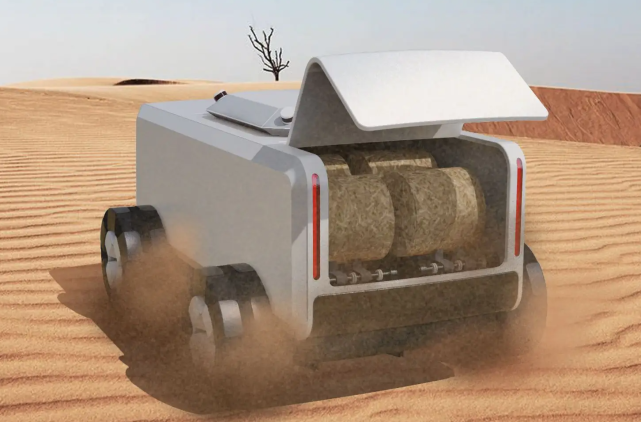 用麦秆来制作草方格,其实解决了两大难题,一是可以做到防风固沙,降低