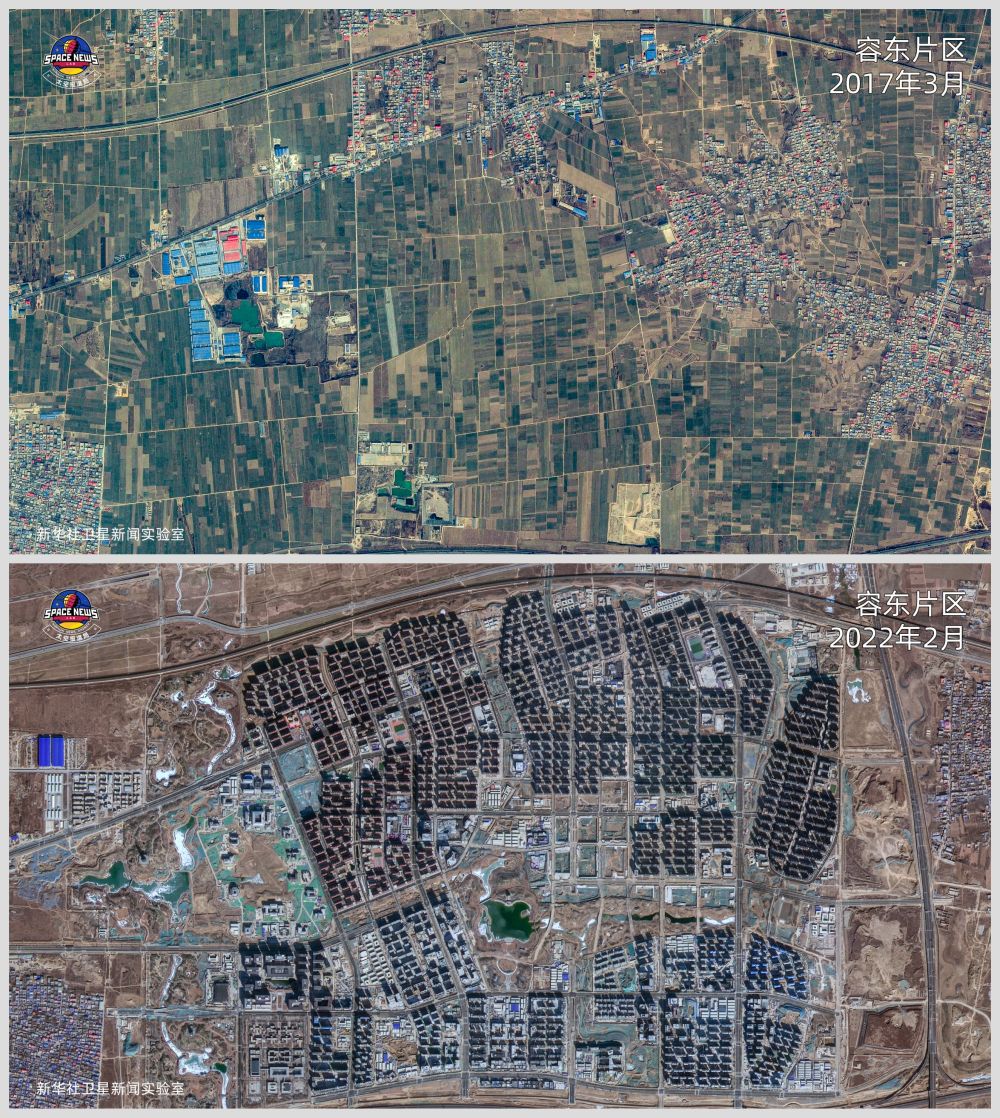 十张卫星图片"未来之城"正迎着春风拔节生长雄安新区这座承载千年大计