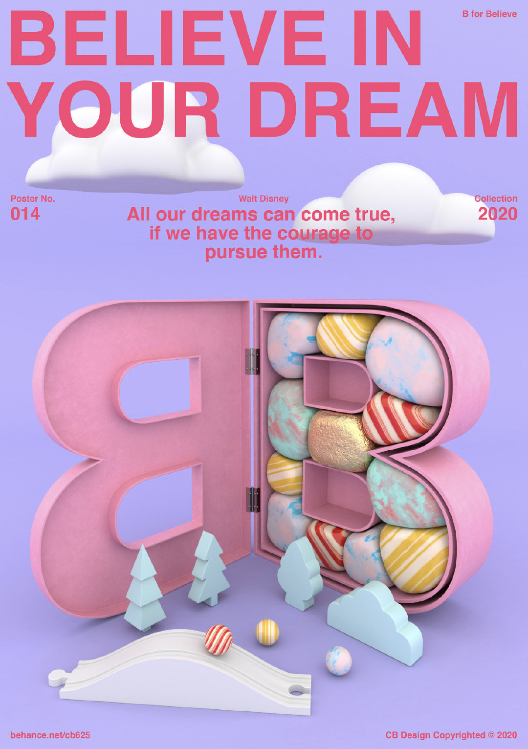 创意十足的 c4d 海报设计,来自设计师 jackie price.