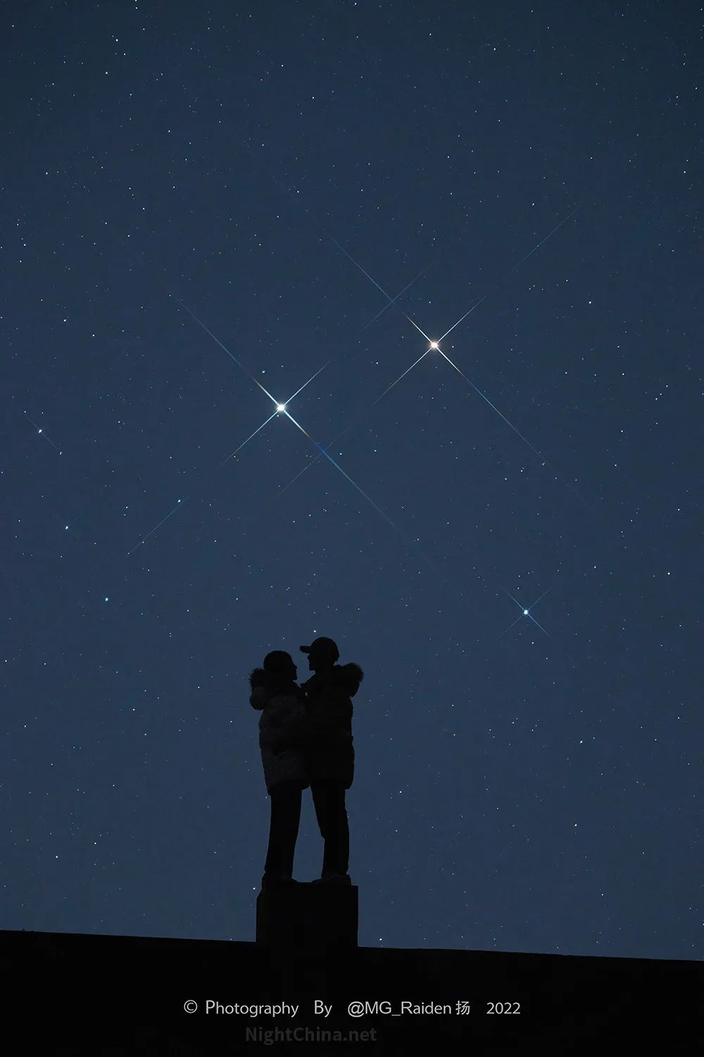 两颗星星的相遇夜空中国