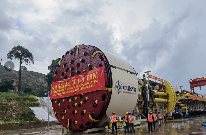 我国出口海外直径最大的敞开式tbm盾构机马来西亚始发