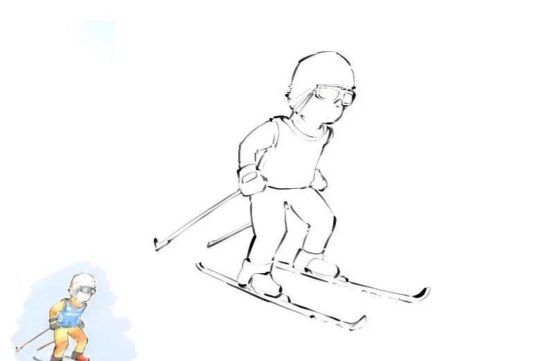 速度滑冰跑道简笔画图片