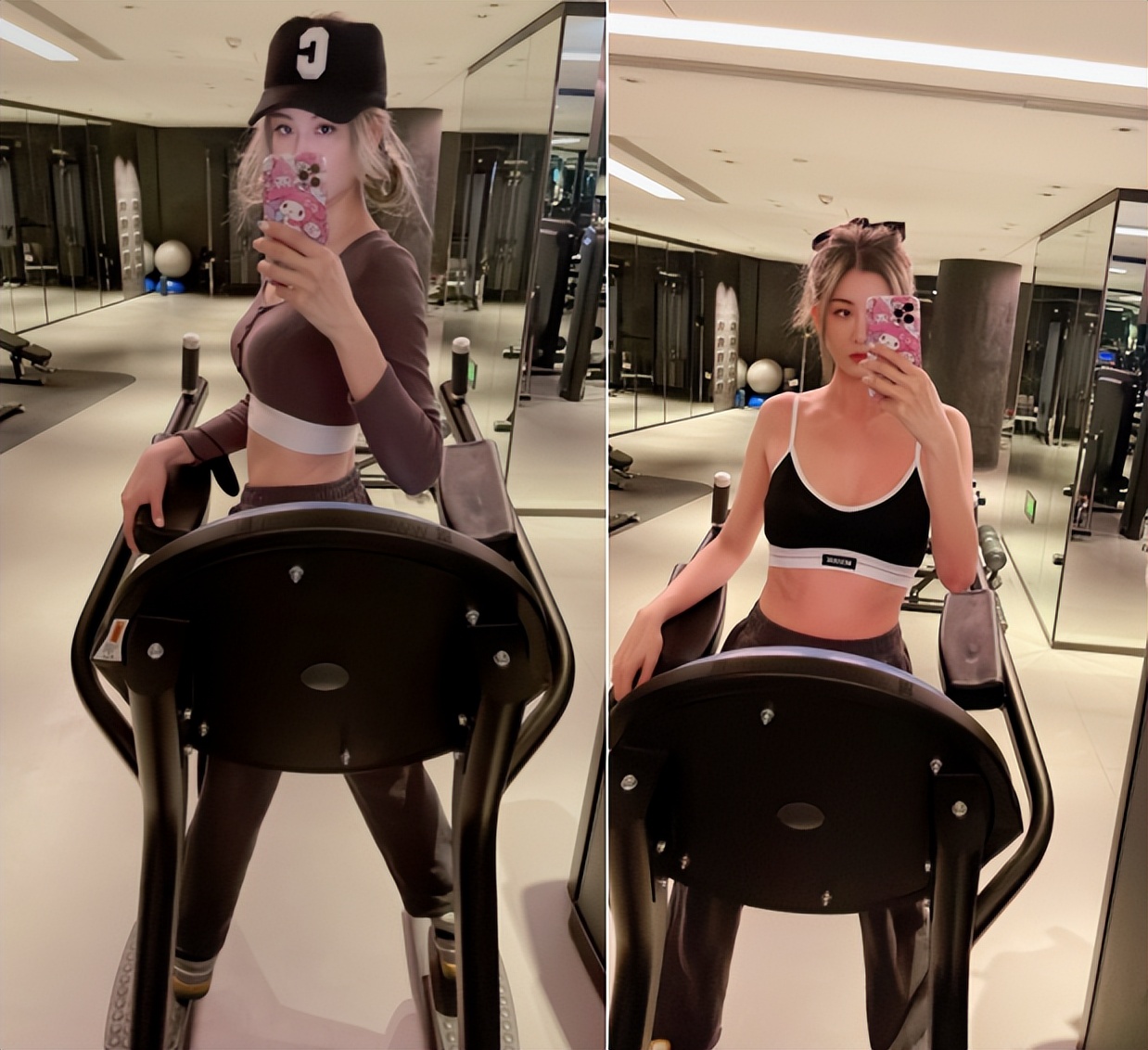 李彩桦穿吊带背心玩滑板锁骨精致腰部无赘肉脚上鞋子超3千元