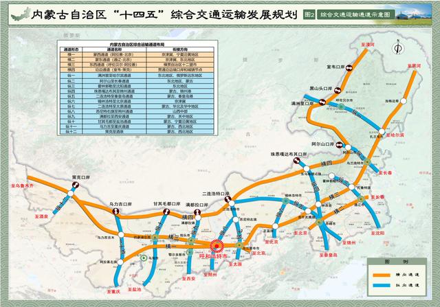 内蒙古"四横十二纵"综合运输大通道将在2025年基本建成.
