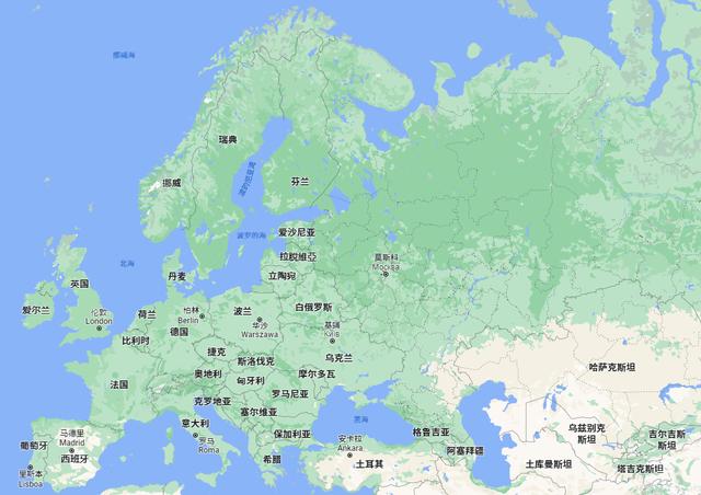 芬兰与俄罗斯地理位置图 图自谷歌地图