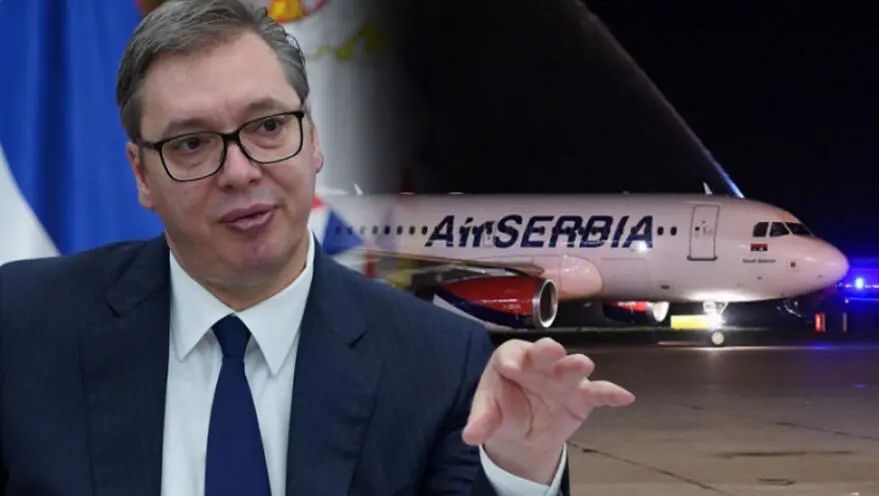 武契奇与塞尔维亚航班 资料图，塞尔维亚媒体报道配图