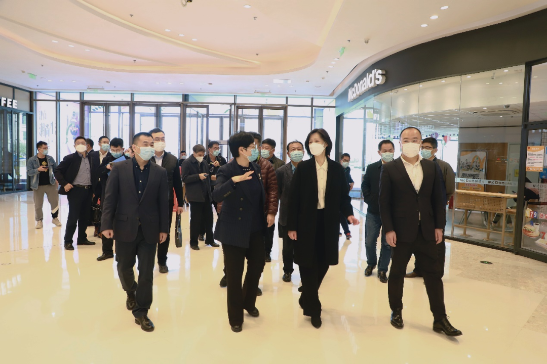 天津市商务局局长沈蕾一行莅临新城控股津南吾悦广场调研指导工作