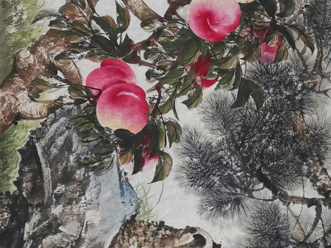 气息浓厚古朴飘逸寿桃画家贾进考