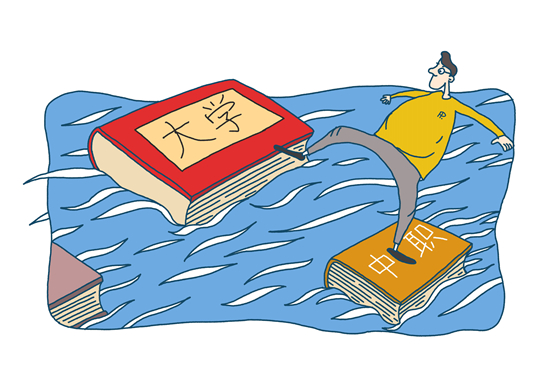     漫画:中职生考大学. 视觉中国供图