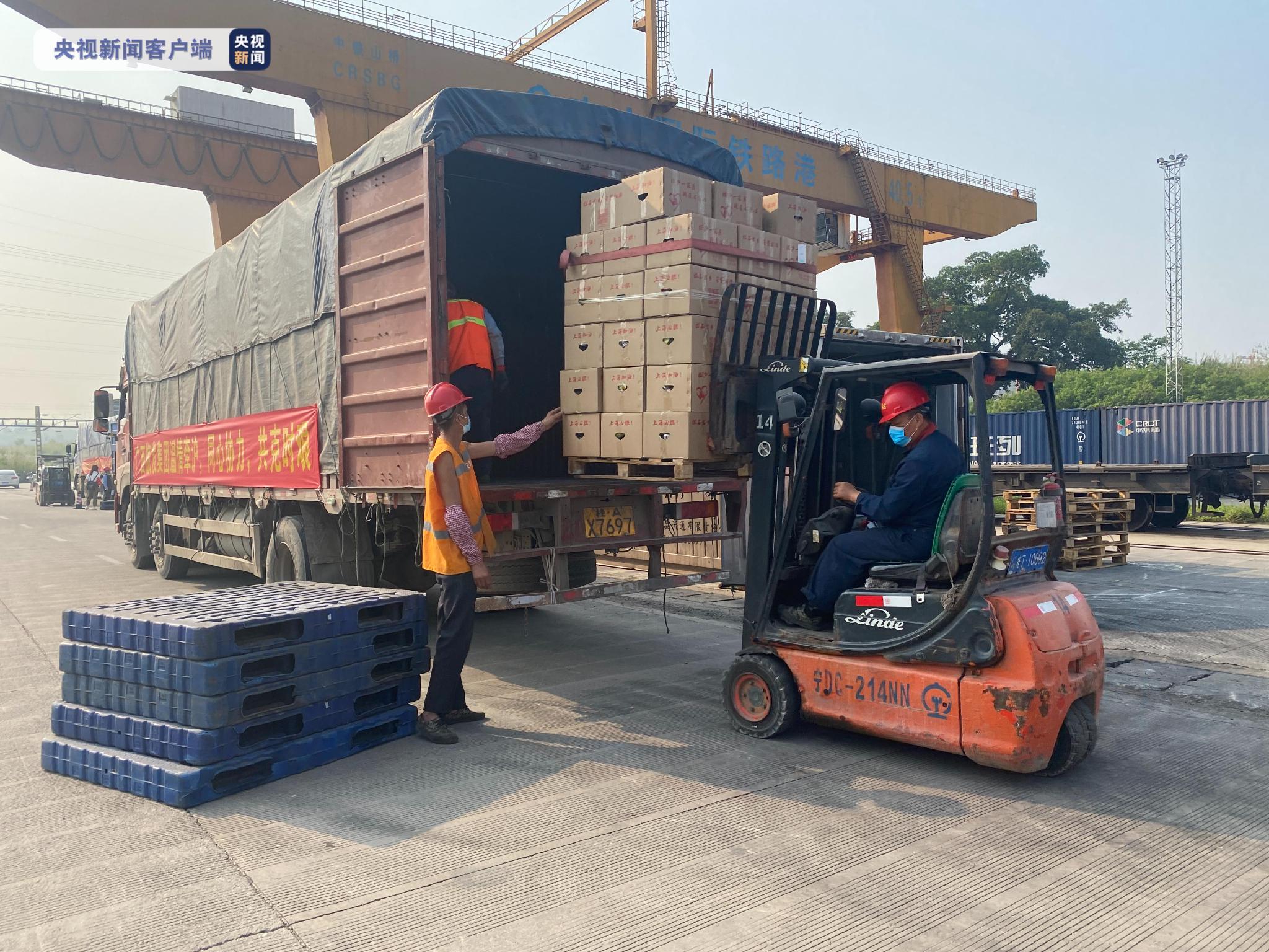 广西4万箱物资搭乘直达冷链专列驰援上海
