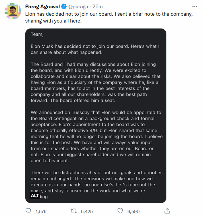 推特CEO：马斯克决定不加入董事会休闲区蓝鸢梦想 - Www.slyday.coM