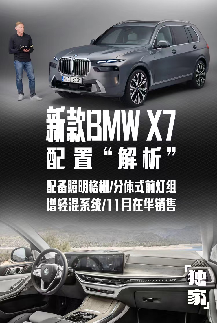 外观大改/动力升级 网通社"独家"解析BMW X7配置