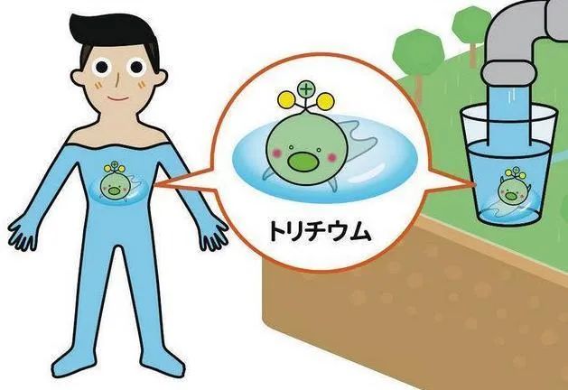 日本政府在公关宣传中，将放射性氚拟化成漫画“可爱”角色。图片来源：日本《东京新闻》