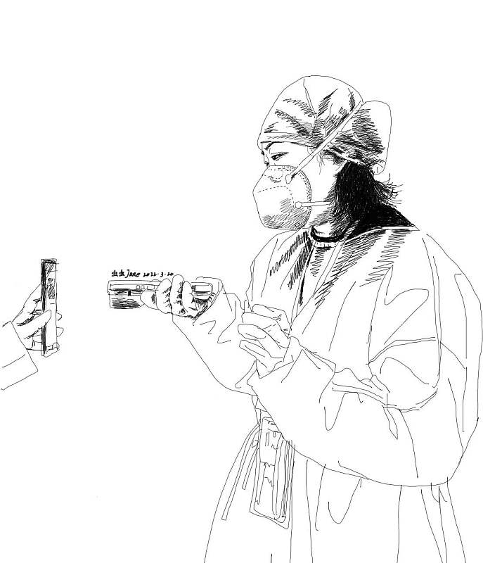 《手绘最美逆行者》 丛静/ip shanghai 图