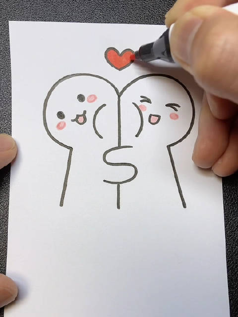 20教你简笔画贴贴表情包学会画给喜欢的人吧