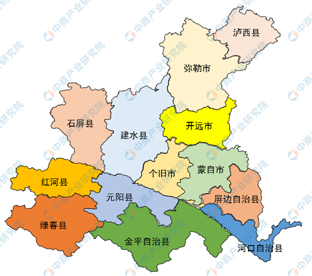 产业图谱2022年红河州产业布局及产业招商地图分析