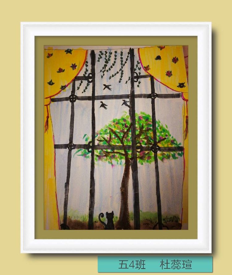 向小朋友征稿疫情中的窗外绘画作品