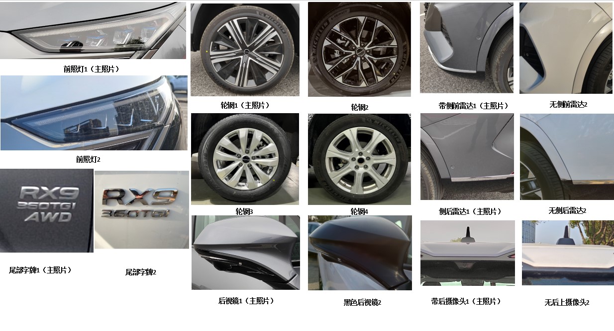 竞争领克09 荣威全新中大型SUV RX9实车图曝光