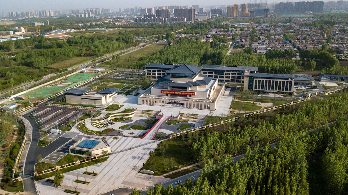 2022年4月18日,俯瞰陕西考古博物馆.