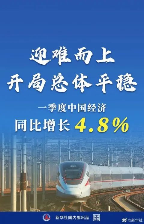 ▲4月18日,2022年一季度国民经济运行情况数据发布:一季度中国经济同比增长4.8%。图/新华社