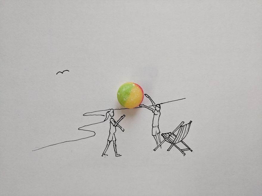 简笔画与实物的有趣结合byandykelly