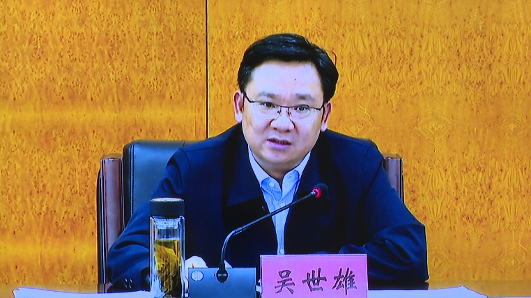 州委常委,常务副州长吴世雄主持会议并讲话.石屏分会场