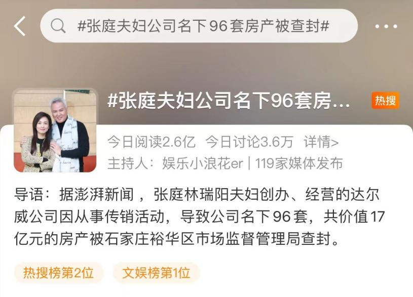 被认定传销！张庭夫妇公司名下96套房产被查封，这些直销企业也涉嫌传销？休闲区蓝鸢梦想 - Www.slyday.coM
