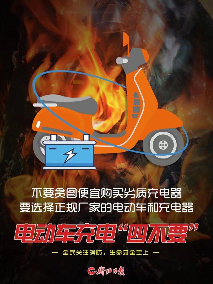 海报电动车充电四不要