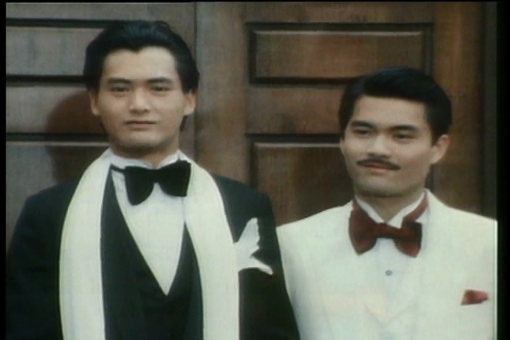 《上海滩》剧照，周润发（饰 许文强）与吕良伟（饰 丁力）