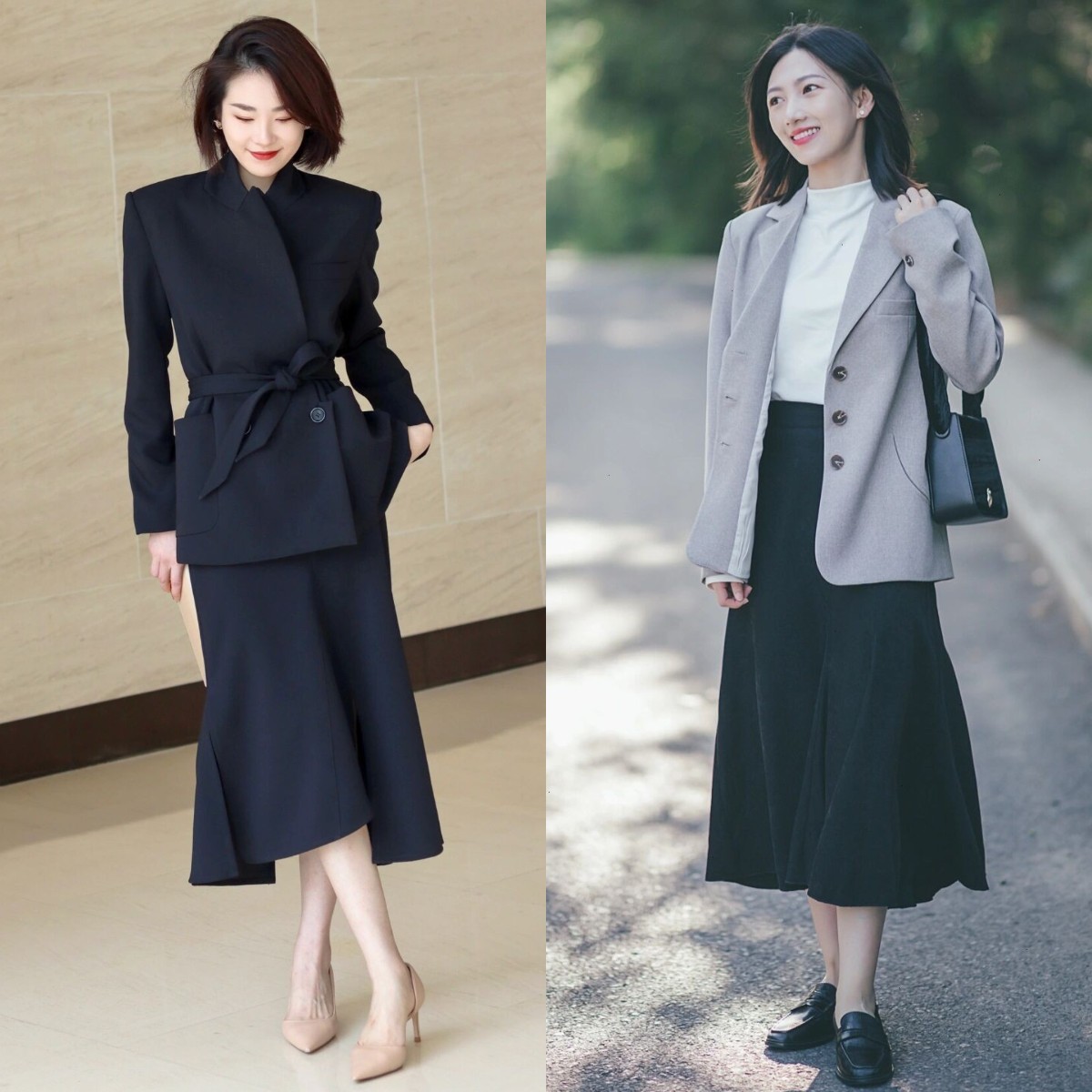 西装裙子今年春夏王炸cp知性还很优雅气质很高级