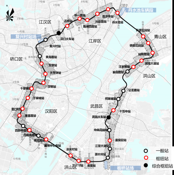 武汉地铁12号线工程,线路全长约59.