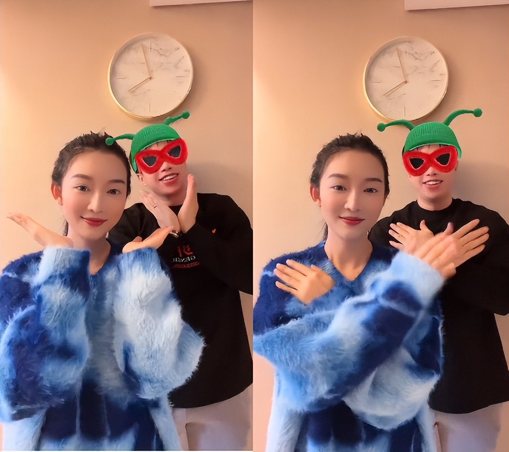 烧饼夫妇豪宅内跳操!老婆穿紧身裤双腿纤细,身后晾一排衣服抢镜