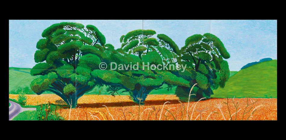 大卫·霍克尼，《蒂克森代尔附近的三棵树》，2007年夏