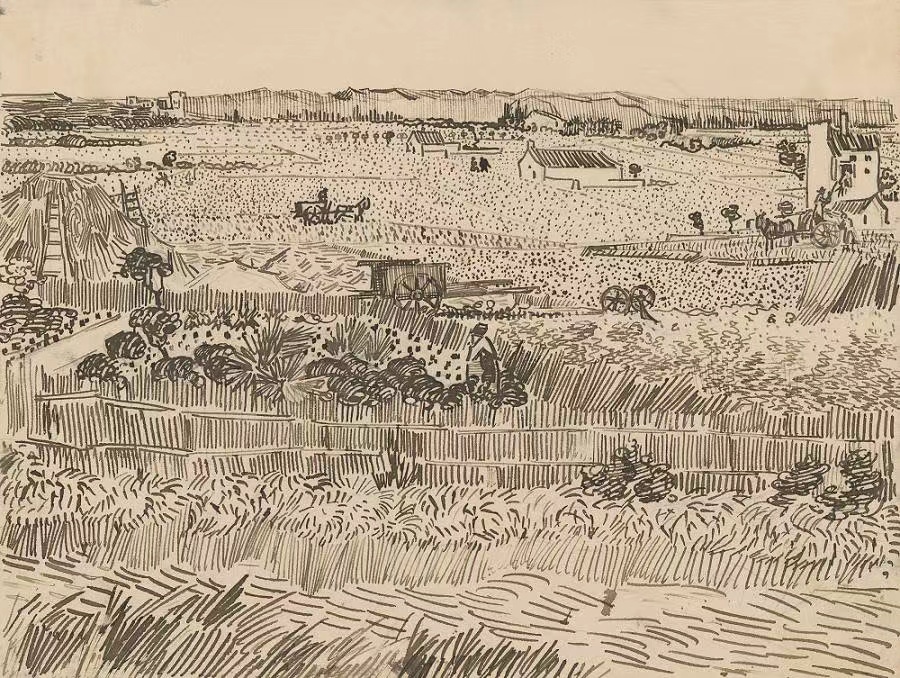 梵高，《普罗旺斯的收获》，1888