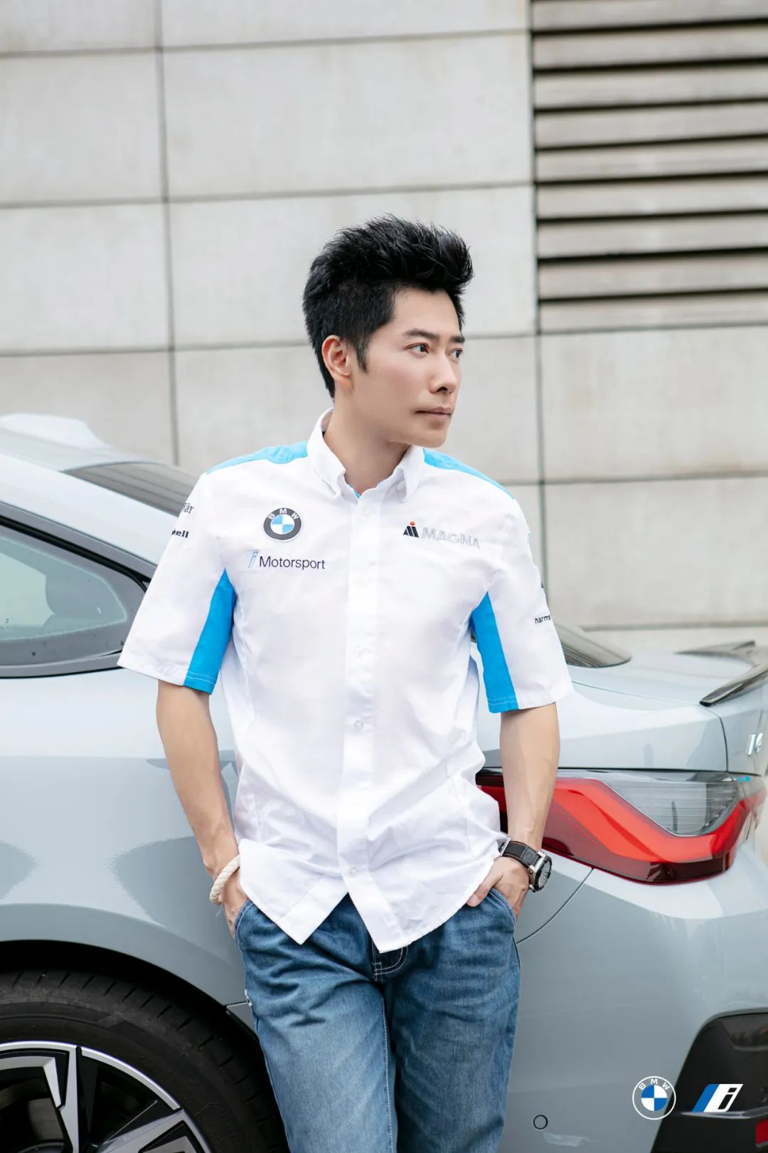 这个开宝马i4的男人又来了布鲁克林灰搭配恶魔耳有点帅