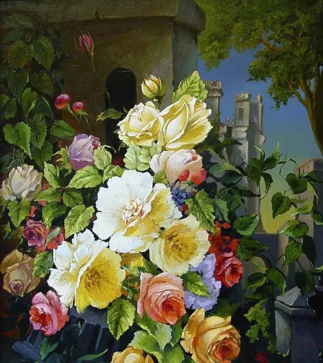 花卉绘艺术家antongortsevich超漂亮的油画花卉