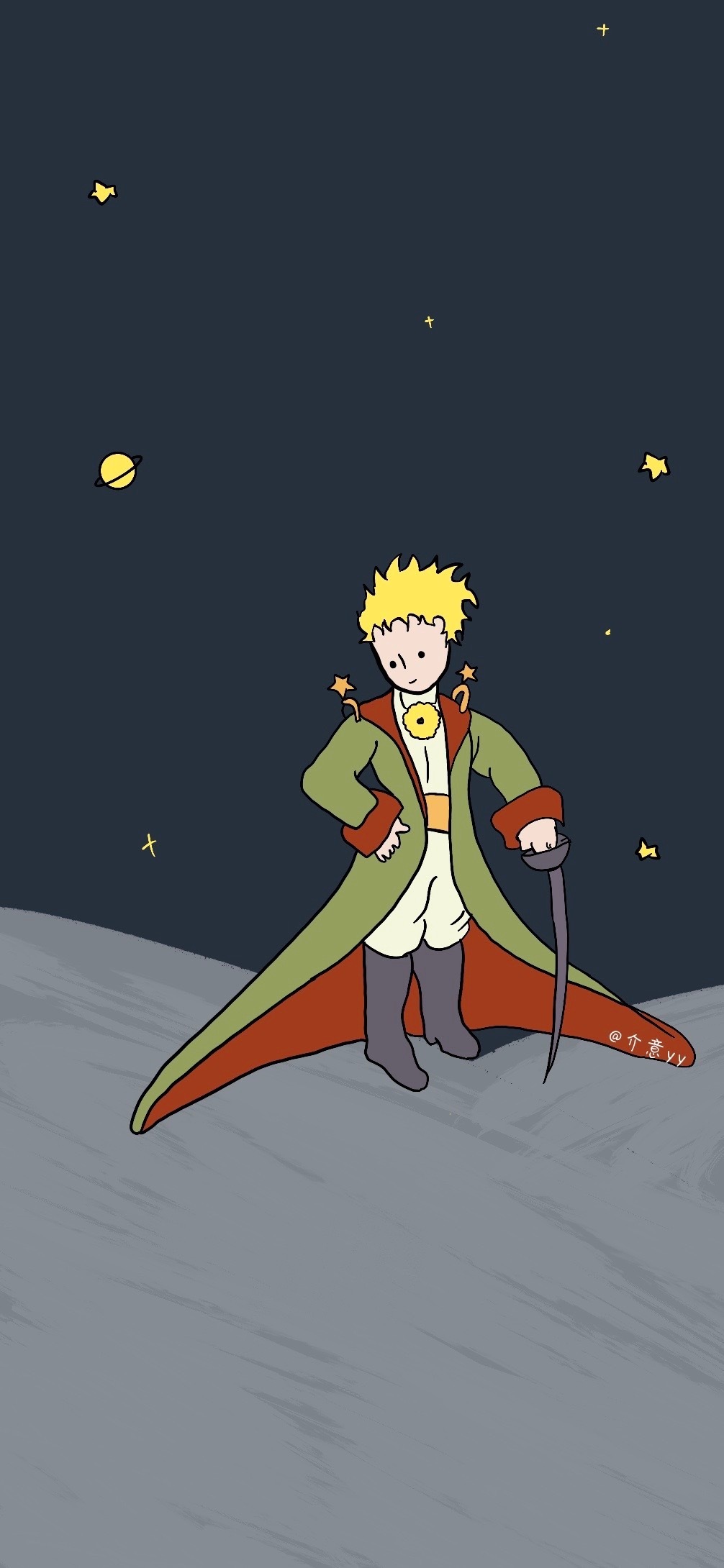 是小王子插画壁纸呀