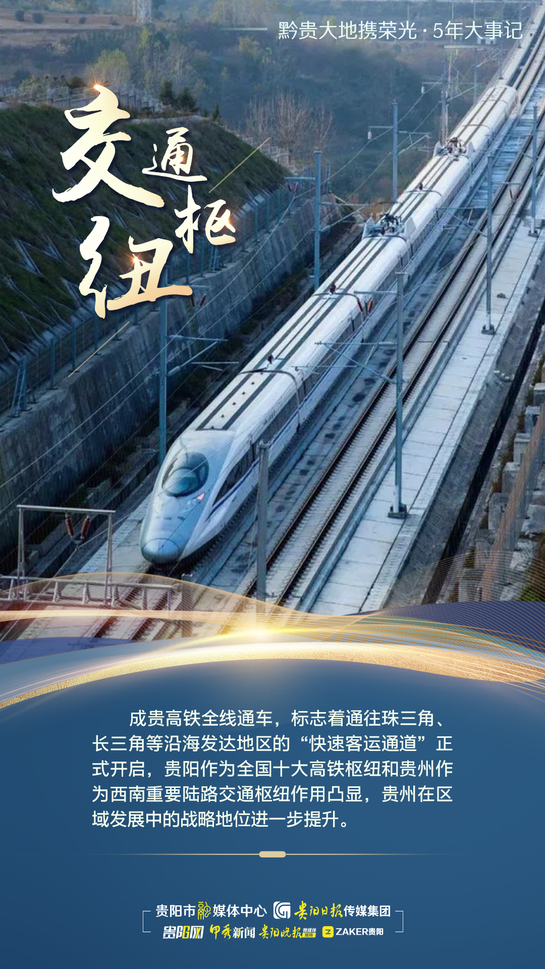 黔贵大地携荣光5年大事记系列海报成贵高铁开通为贵州发展迎来新机遇