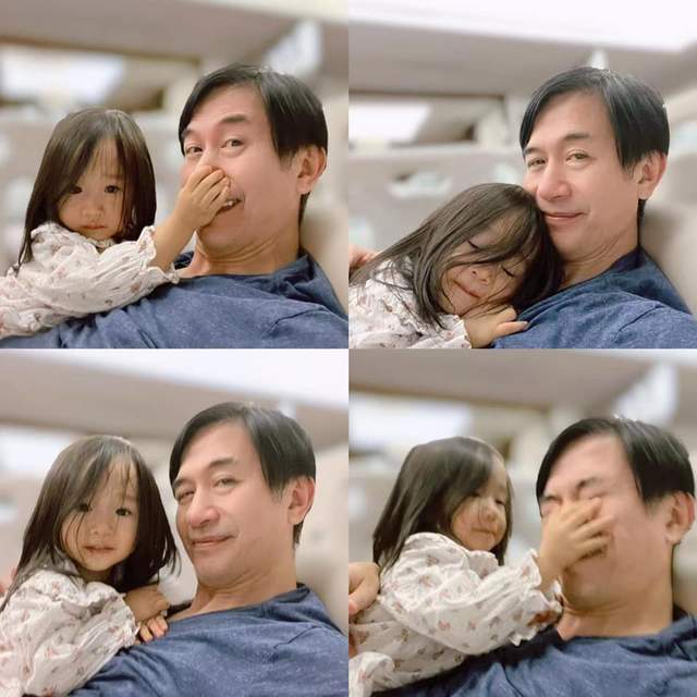 56岁黄舒骏为两岁女儿庆生心疼其成为抗疫宝宝妻子小其24岁